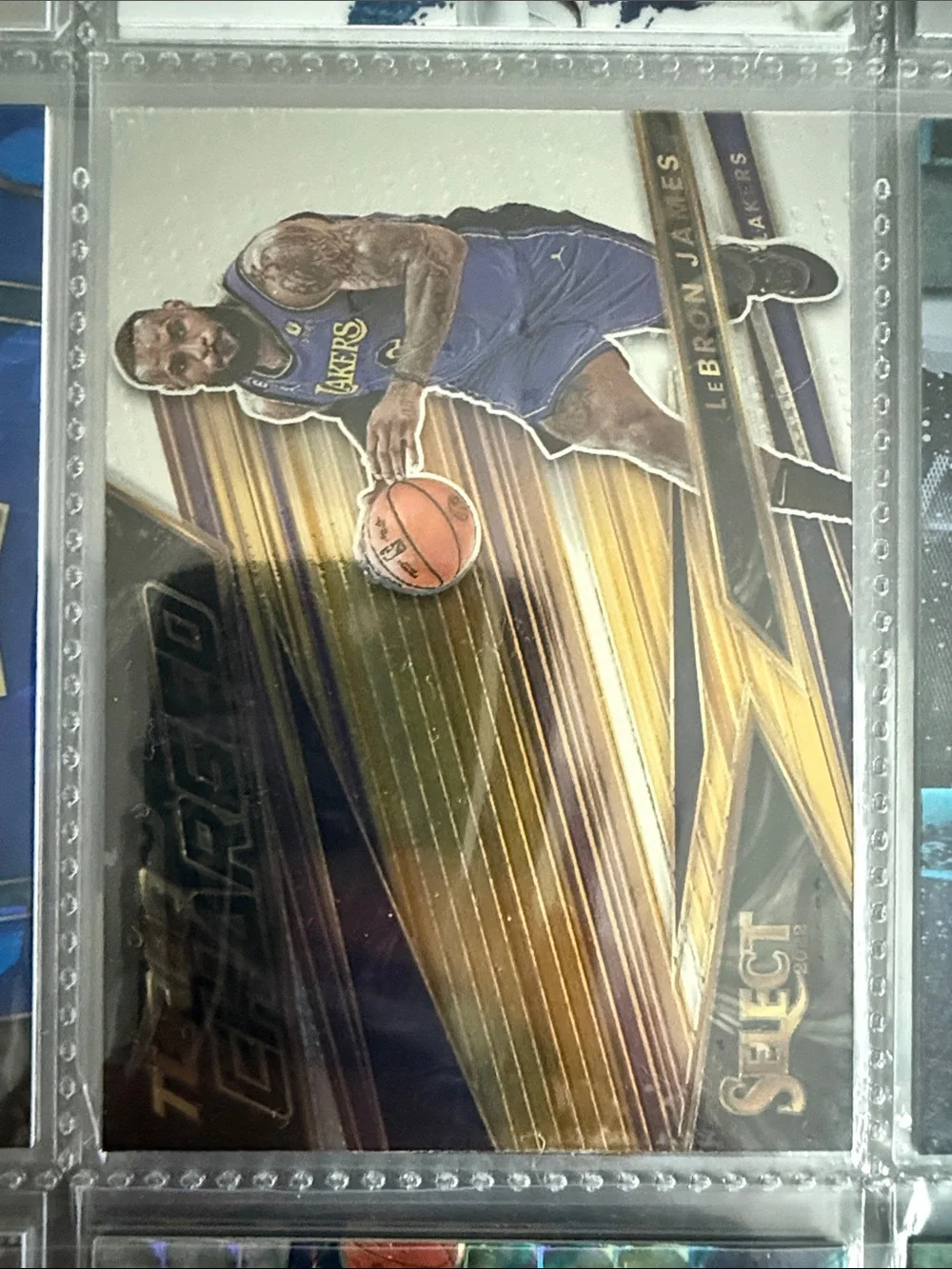 LeBron James Los Angeles Lakers Gold Basketball Collectible Card -turbo charged